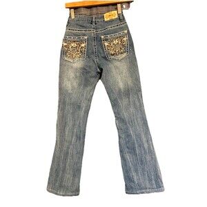 Meet Me Jeans Size 1 | Rhinestone Embellished Bootcut Flare | Y2K Western